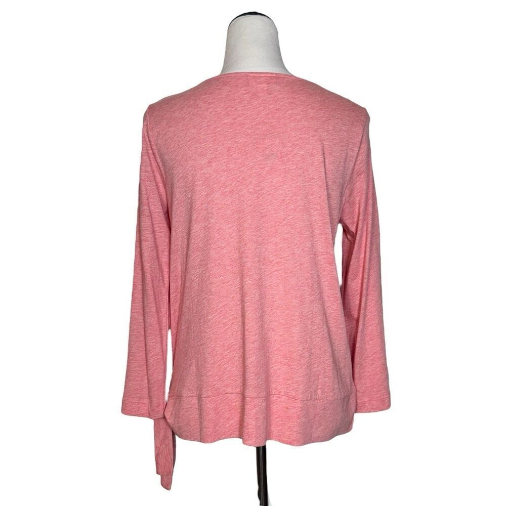 J Jill Pure Long Sleeve Top Size S Pink Side Tie Modal Blend Stretch Pullover - Picture 4 of 9